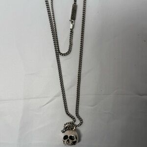 King Baby Studio Silver Skull Chain Necklace